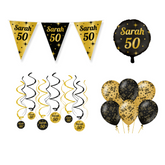 Sarah Verjaardag Versiering Pakket Zwart Goud